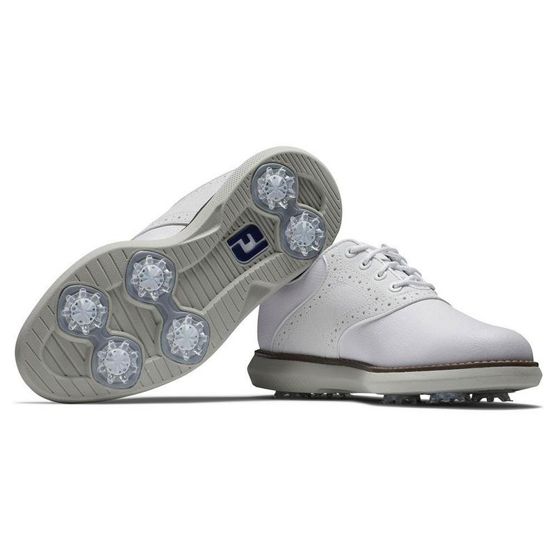 FootJoy Traditions Junior Golf Shoes - White/Grey - main image