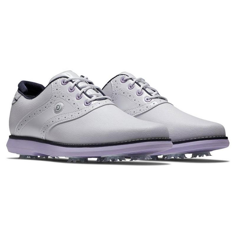 FootJoy Traditions Womens Golf Shoes - White/Navy/Purple - main image