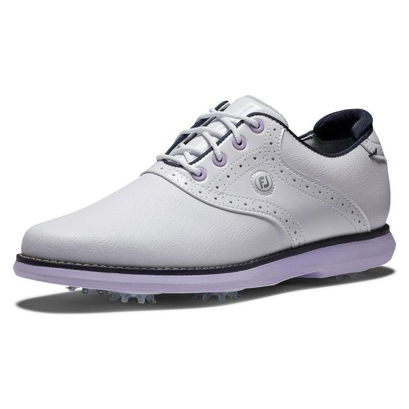 FootJoy Traditions Womens Golf Shoes - White/Navy/Purple - main image