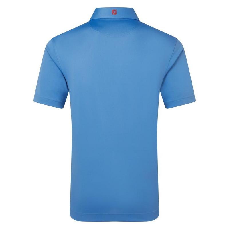 Footjoy Stretch Pique Solid Golf Polo Shirt - Coastal Blue - main image