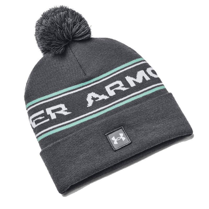 Under Armour Halftime Golf Pom Beanie Hat - Pitch Gray/Halo Gray - main image