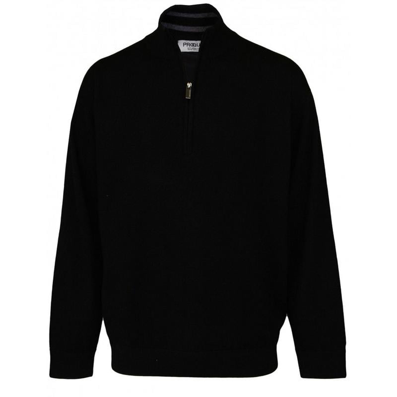 ProQuip Merino Lined Zip Neck Golf Sweater - Black - main image