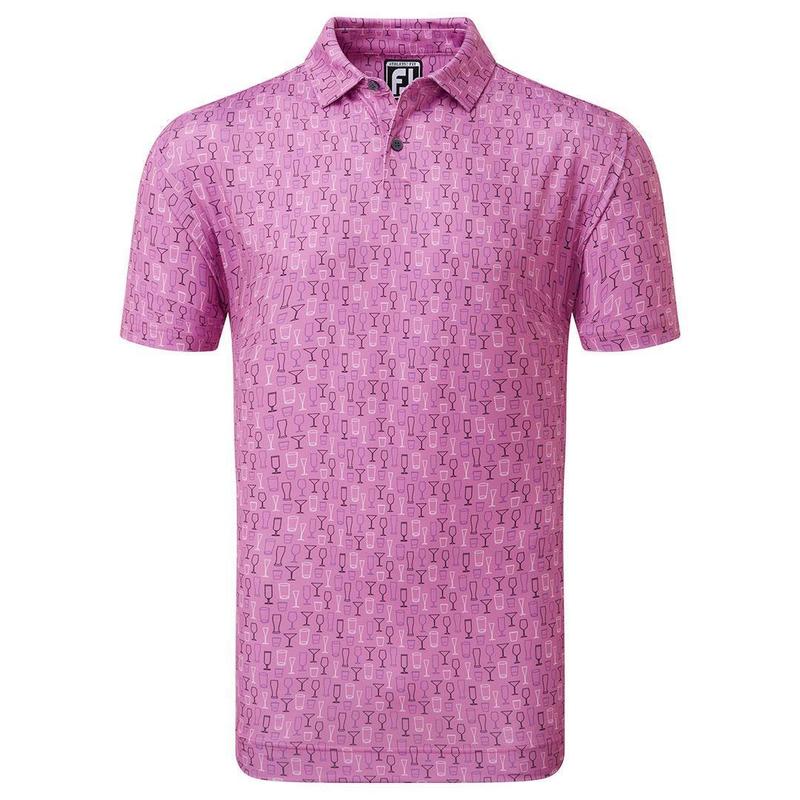 Footjoy Glass Print Lisle Golf Polo Shirt - Orchid - main image