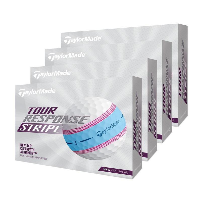 TaylorMade Tour Response Stripe Golf Balls - White/Blue/Pink (4 FOR 3) - main image