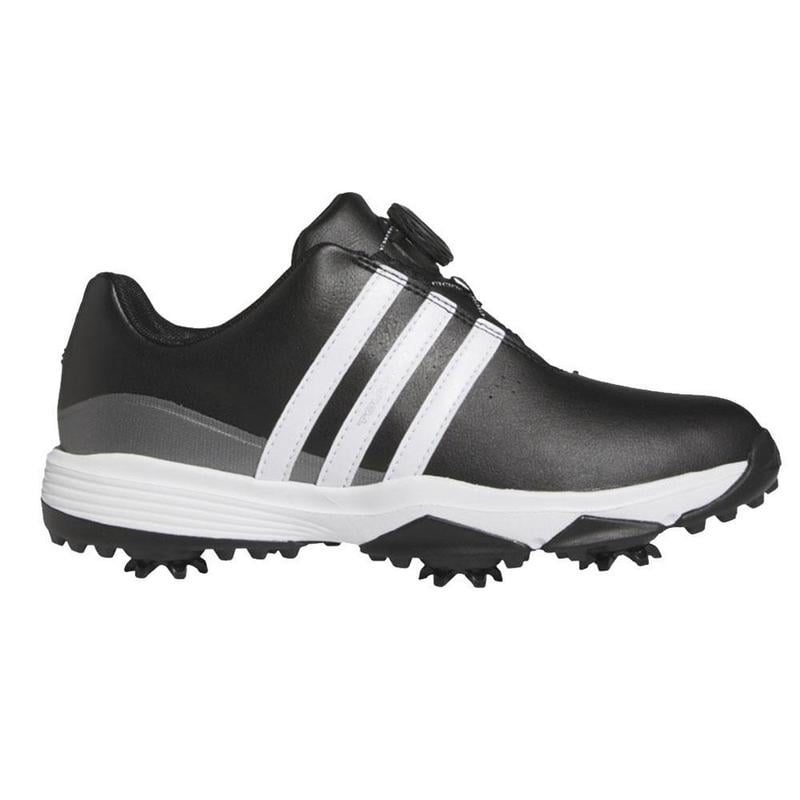 adidas Tour360 24 BOA Junior Golf Shoes - Black/White/Iron - main image