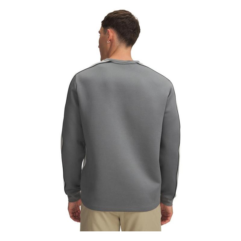 Under Armour UA Drive Crew Neck Golf Midlayer - Clay Green/Titanium/Navy - main image