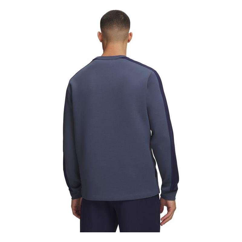 Under Armour UA Drive Crew Neck Golf Midlayer - Downpour Grey/White/Blue - main image