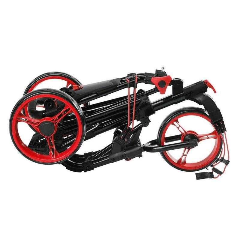 SkyMax Qwik Fold 3.0 3-Wheel Push Cart - Black/Red - main image