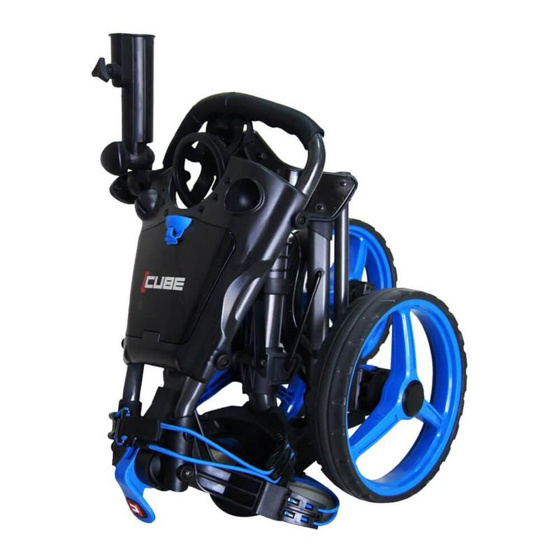 Cube 3-Wheel Golf Push/Pulll Trolley - Charcoal/Blue - main image