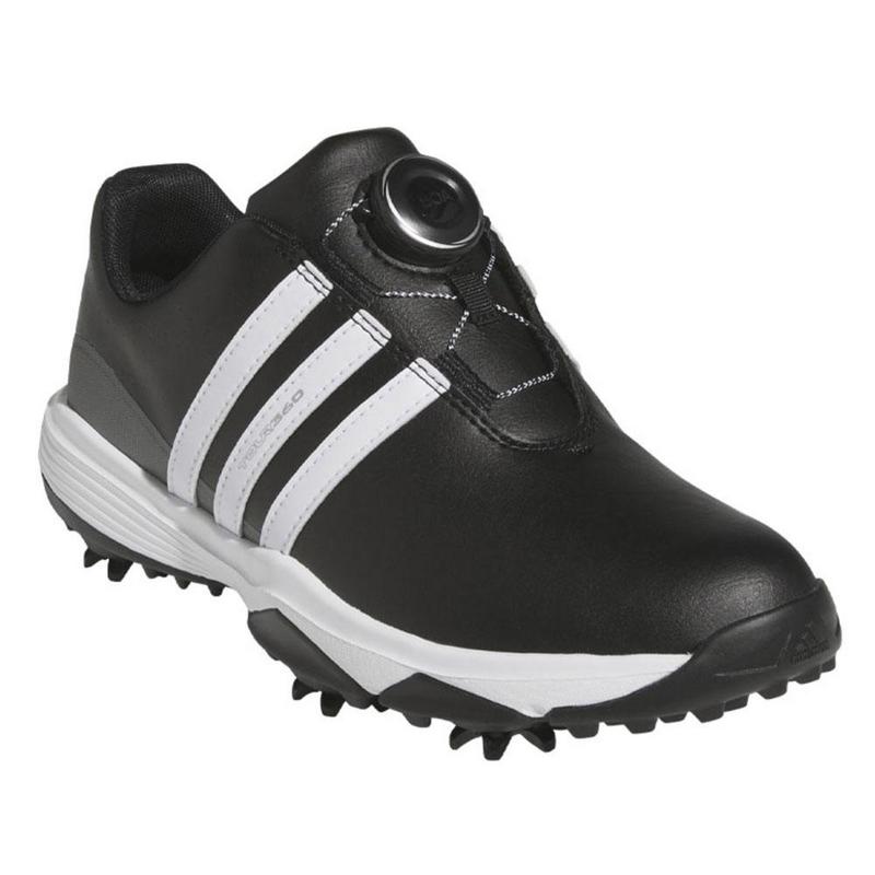 adidas Tour360 24 BOA Junior Golf Shoes - Black/White/Iron - main image