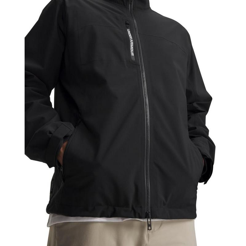 Under Armour UA Drive Pro Waterproof Golf Rain Jacket - Black/White - main image