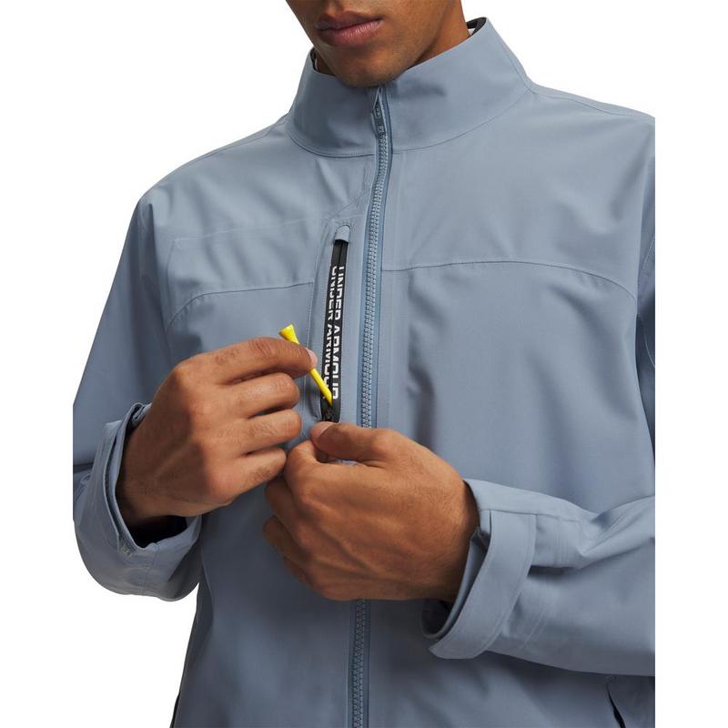 Under Armour UA Drive Pro Waterproof Golf Rain Jacket - Blue Wind/White - main image