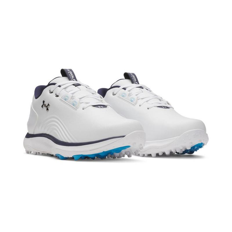 Under Armour UA Drive Fade 2 Spikeless Golf Shoes - White/White/Metallic Silver - main image