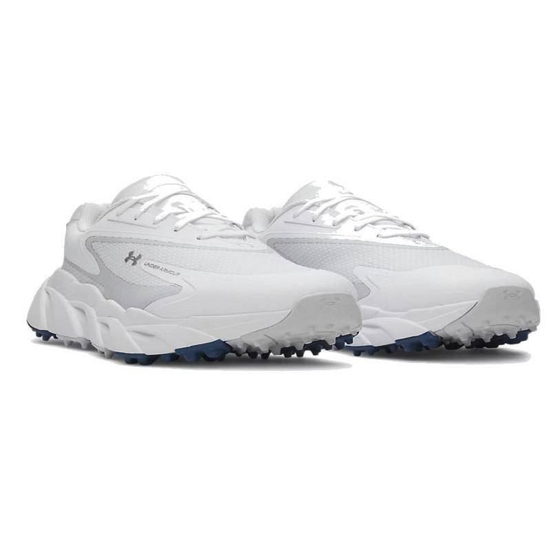 Under Armour UA Halo Hybrid Spikeless Golf Shoes - White/White/Metallic Silver - main image