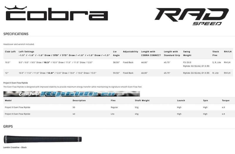 Cobra King RADSPEED XD Driver  - main image