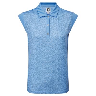 FootJoy Womens Cap Sleeve Interlock Print - Blue Jay