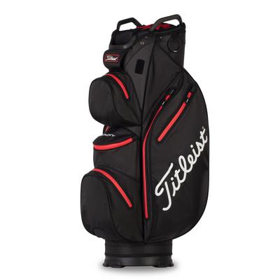 Titleist StaDry Waterproof 14 Way Golf Cart Bag - Black/Red