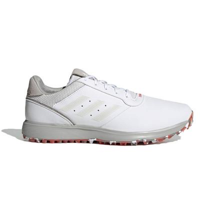 adidas S2G Spikeless Golf Shoes - White/Grey/Red