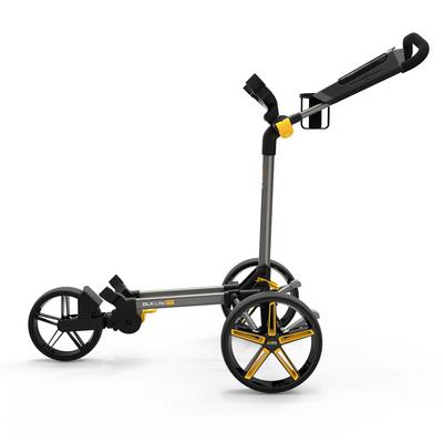 PowaKaddy DLX-Lite FF Push Cart Golf Trolley - Gunmetal/Yellow - thumbnail image 2