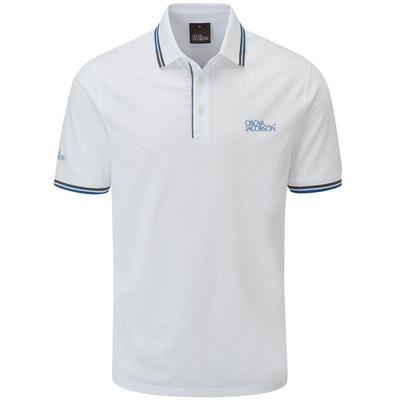 Oscar Jacobson Buxton Mens Golf Polo Shirt - White - thumbnail image 1