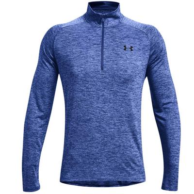 Under Armour Tech 2.0 Half Zip Long Sleeve Golf Top - Light Blue - thumbnail image 1