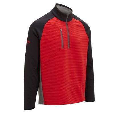 Callaway Midweight Ottoman Fleece 1/4 Zip Golf Sweater - Red