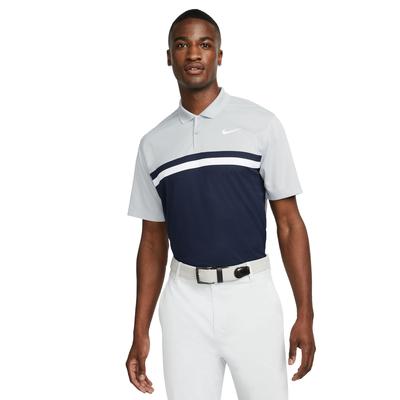 Nike Dri-Fit Victory CB Golf Polo Shirt - Grey/White - thumbnail image 1