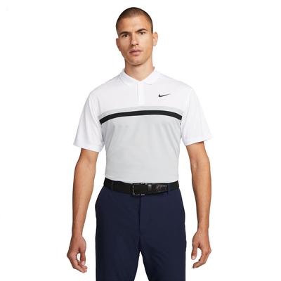 Nike Dri-Fit Victory CB Golf Polo Shirt - White/Grey/Black - thumbnail image 1