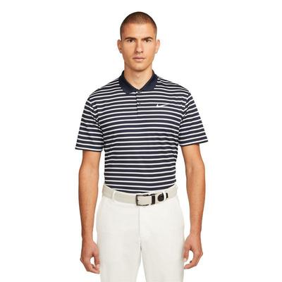 Nike Dri-Fit Victory Stripe Golf Polo Shirt - Obsidian/White - thumbnail image 1