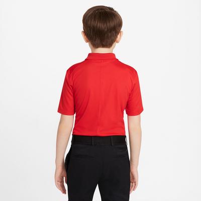 Nike Boys Dri-Fit Victory Solid Golf Polo Shirt - Red/White - thumbnail image 2