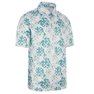 ProQuip Leaf Print Golf Polo Shirt - White/Green