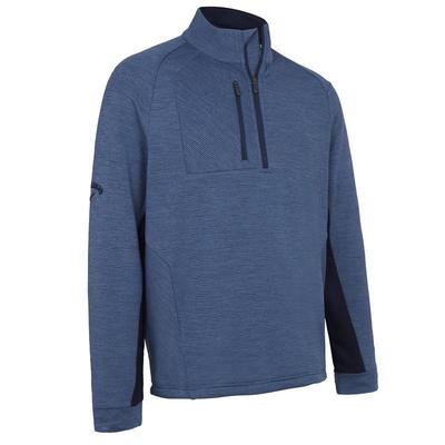 Callaway Heather Stripe Fleece Back Golf Sweater - Navy