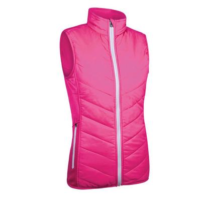 Sunderland Ladies Tania Padded Golf Gillet - Solar Pink/White