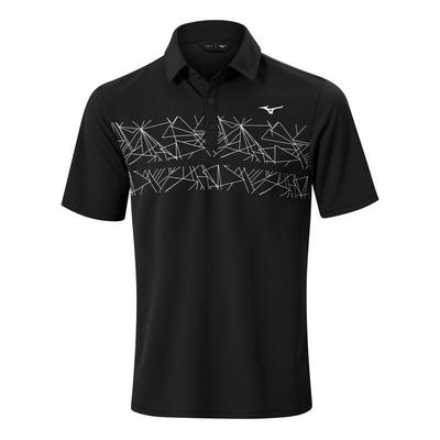 Mizuno Breath Thermo Graphic Golf Polo - Black