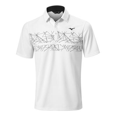 Mizuno Breath Thermo Graphic Golf Polo - White