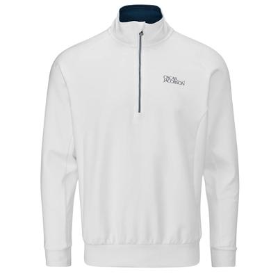 Oscar Jacobson Trent Tour Mid Layer Golf Sweater - White - thumbnail image 1