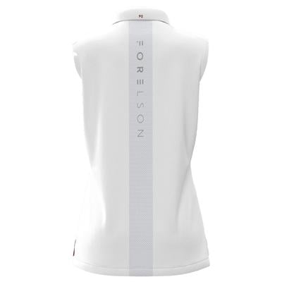 Forelson Stow Ladies Button Sleeveless Golf Polo Shirt - White - thumbnail image 2