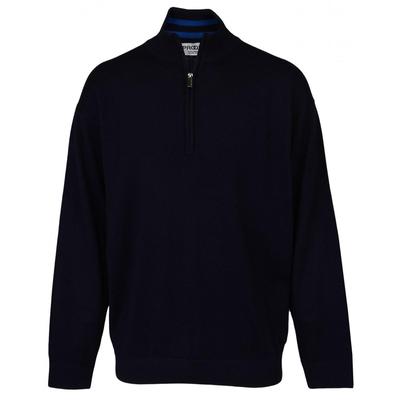 ProQuip Merino Lined Zip Neck Golf Sweater - Navy - thumbnail image 2