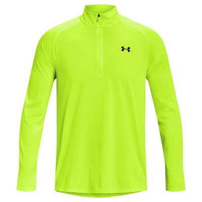 Under Armour Tech 2.0 Half Zip Long Sleeve Golf Top - Lime Surge