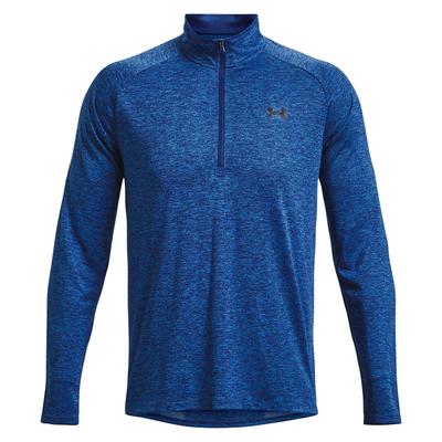 Under Armour Tech 2.0 Half Zip Long Sleeve Golf Top - Blue Mirage - thumbnail image 1