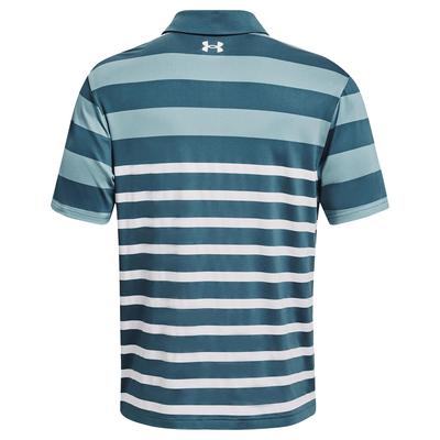 Under Armour Playoff 3.0 Stripe Golf Polo Shirt - Static Blue - thumbnail image 2