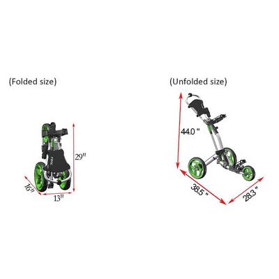 Rovic RV2L Golf Trolley - Charcoal/Lime - thumbnail image 4