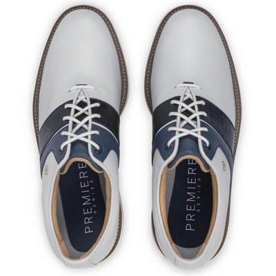 FootJoy Premiere Series Packard Golf Shoes - White/Navy/White - thumbnail image 5