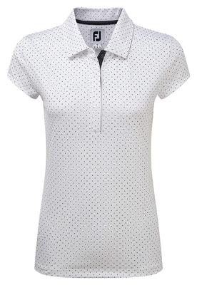 FootJoy Womens Printed Dot Smooth Pique - White/Charcoal