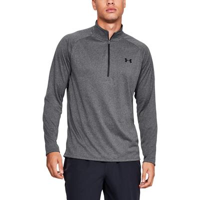 Under Armour Tech 2.0 Half Zip Long Sleeve Golf Top - Dark Grey - thumbnail image 3