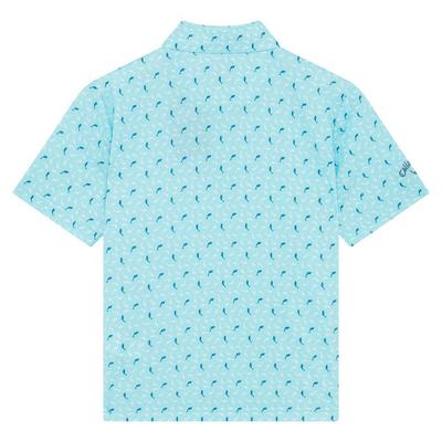 Callaway Junior Dolphin Print Golf Polo Shirt - Blue Radiance - thumbnail image 2