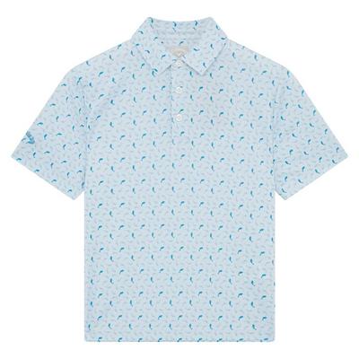 Callaway Junior Dolphin Print Golf Polo Shirt - Bright White