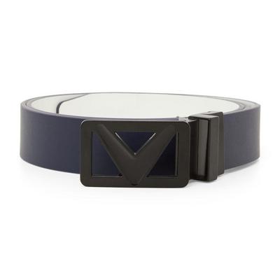 Callaway Reversible Leather Belt - Navy/White