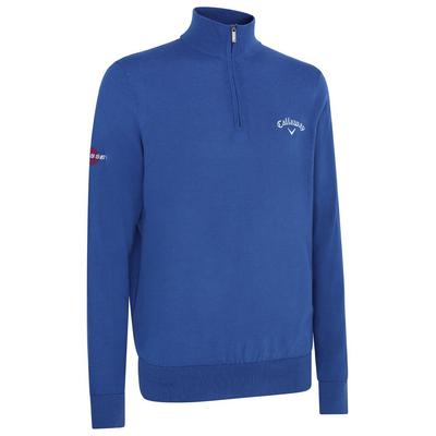 Callaway 1/4 Zip Merino Wool Tour Logo Golf Sweater - Galaxy Blue - thumbnail image 1