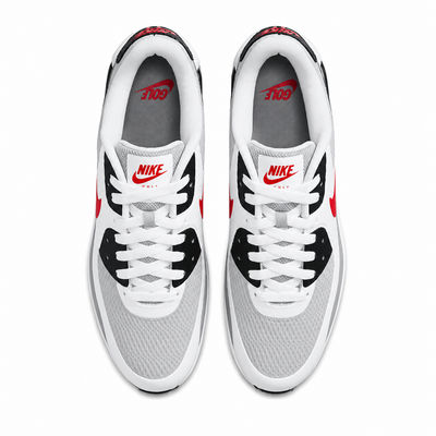 Nike Air Max 90 G Golf Shoes - White/Fire Red/Smoke Grey - thumbnail image 3